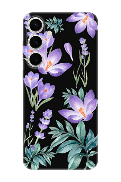 frondcase حافظة لهاتف سامسونج S24 بلس وينتر فلاور باللون الأسود