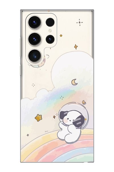 Magic Ring Samsung Galaxy S23 Ultra Compatible Cute Dog Pattern Transparent P...