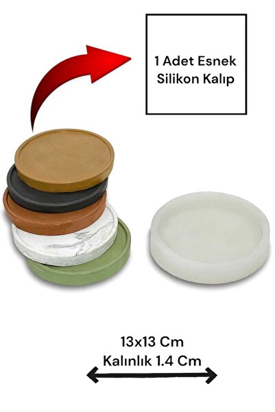 Milinza Saksı, Mumluk, Bardak Altlığı Silikon Kalıbı , Beton Harcı, Taş Tozu ...