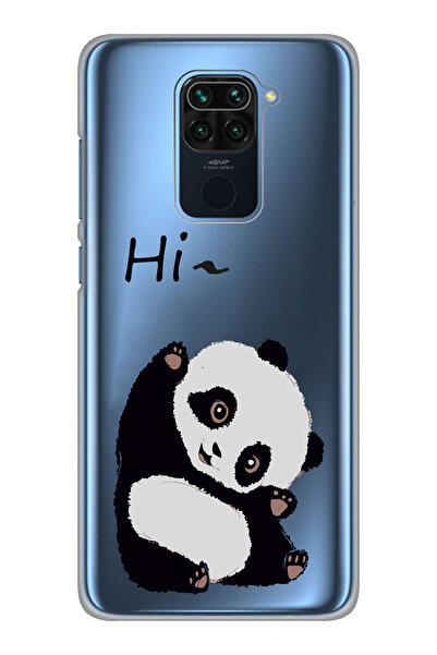Magic Ring Xiaomi Redmi Note 9 Uyumlu Sevimli Panda Desenli Şeffaf Telefon Kı...