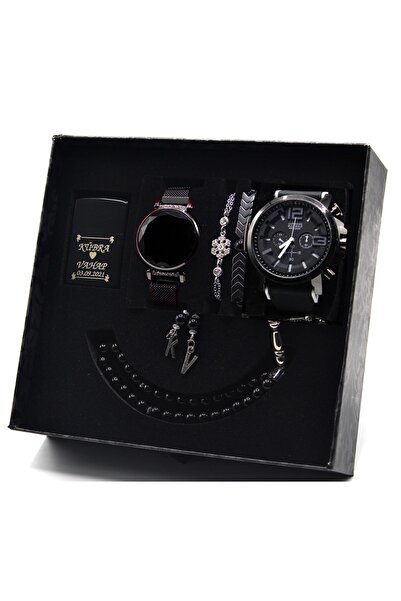 wesscollection Su Geçirmez Çift Kol Saatleri Çakmak Tesbih Ve Bileklik Seti