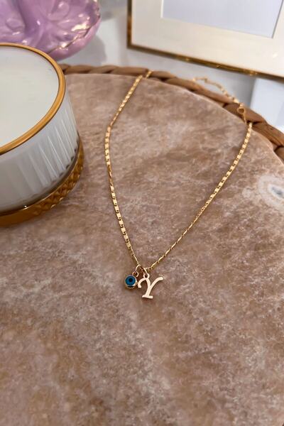 Trendy Butik Harf Kolye Altın Kaplama - Y