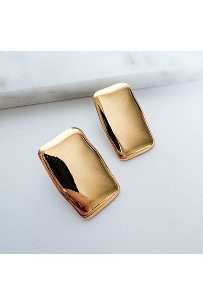 CHARMLUCKY Steel rectangular earrings