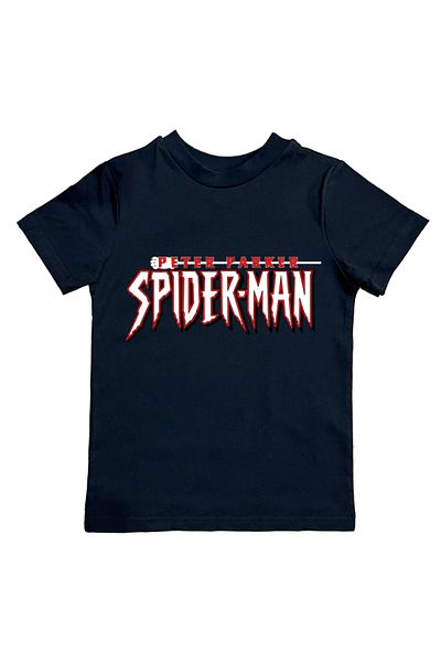SPIDERMAN лятна детска тениска от памучен пениран плат с щампа на човек паяк