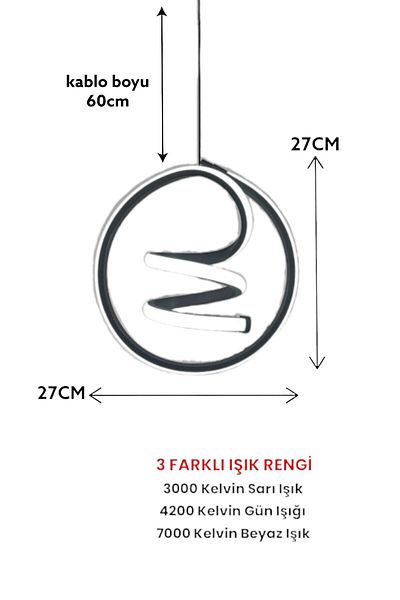 Renkoled Aydınlatma Black Modern 3 Color Pendant Lamp Led Chandelier Case