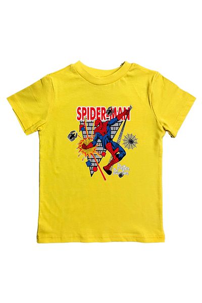 SPIDERMAN лятна детска тениска от памучен пениран плат с щампа на човек паяк