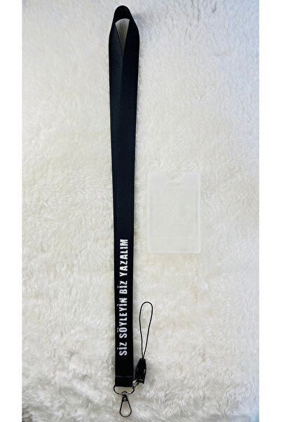 Staffy Kişiye Özel Siyah Renk Boyun Askı Ipi Ve Kartlık