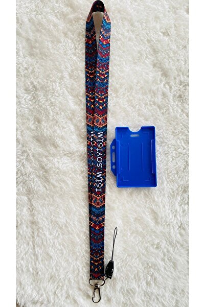 Staffy Kişiye Özel Isimli Etnik Desenli Boyun Askı Ipi Ve Kartlık