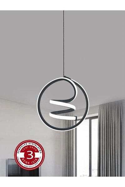 Renkoled Aydınlatma Black Modern 3 Color Pendant Lamp Led Chandelier Case