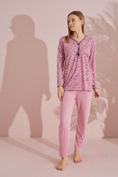 LİLA İÇ GİYİM SET PIJAMA DAMĂ CU MÂNECĂ LUNGĂ, DIN VISCOZĂ
