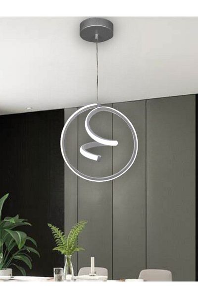 Renkoled Aydınlatma Modern Pendant Lamp Led Chandelier Silver Gray Case White Light