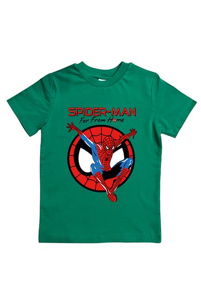 SPIDERMAN лятна детска тениска от памучен пениран плат с щампа на човек паяк