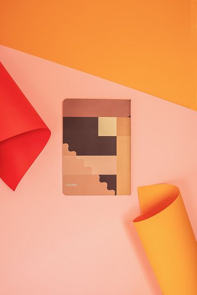 gentry Design A5 - Caiet de note cu linii cu model retro de 88 de pagini