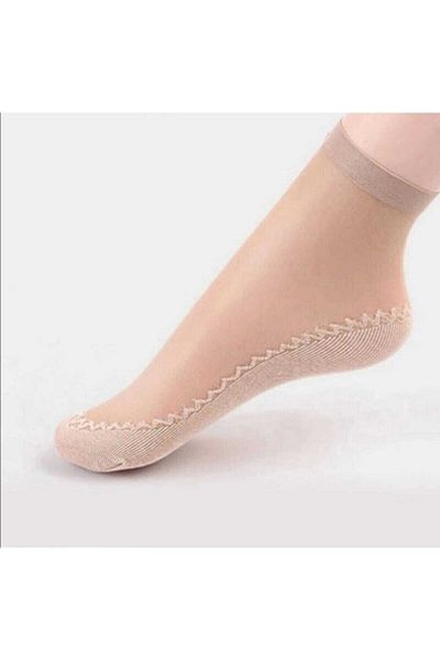 Meguca Socks Дамски чорапи от тюл в цвят кожа 3 чифта