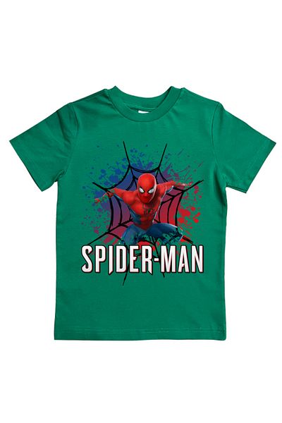 SPIDERMAN лятна детска тениска от памучен пениран плат с щампа на човек паяк