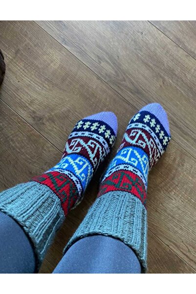 MESKSTORE El Örgüsü Kısa Çorap