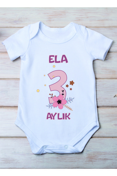 SPACE DRESS Special Name Written for Your Baby 3 Months Girl's Bodysuit
