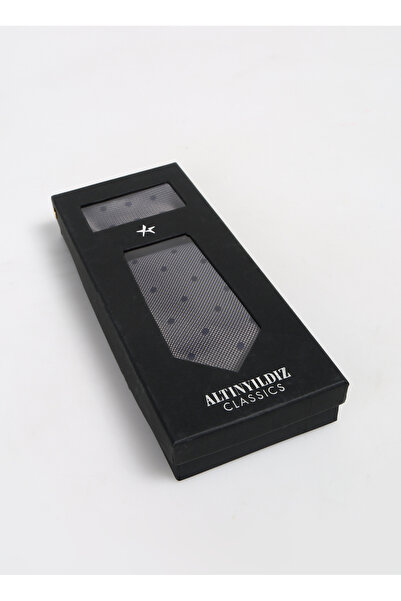 ALTINYILDIZ CLASSICS Altınyıldız Classics Navy Blue - Gray Men's Tie Handkerchief Tk 4A4124100505