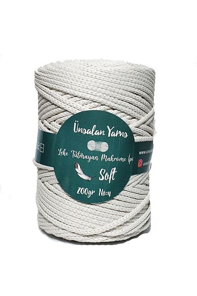 ÜNSALAN HOBİ Τσάντα από πολυεστερικό σχοινί Macrame Supla Macrame Twine 200 Gr Big Coil.