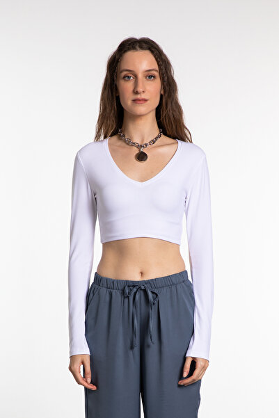 SHEISMONO М'яка блуза з V-подібним вирізом, біла