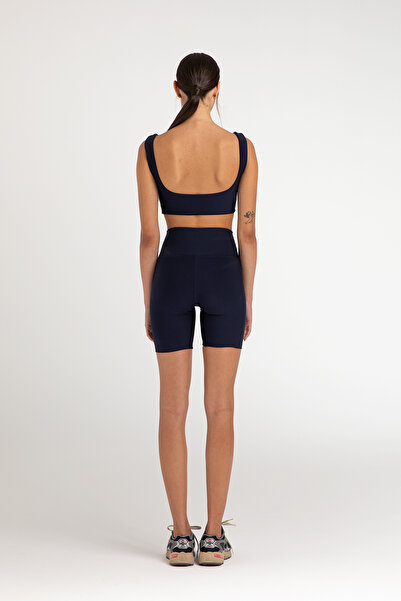 SHEISMONO High Waist Biker Tights Navy Blue