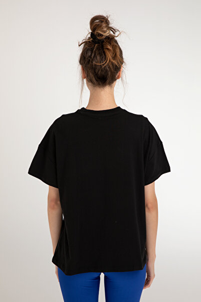 SHEISMONO Cotton Oversize/wide Fit Crew Neck Basic T-shirt Μαύρο