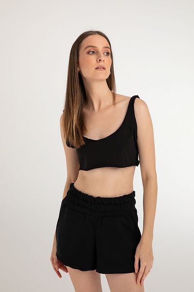 SHEISMONO Crop top din bumbac cu tăietură largă
