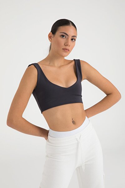 SHEISMONO Smoked Soft Touch Crop Top με λαιμόκοψη