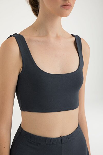 SHEISMONO Ultra Soft Crop Top Füme