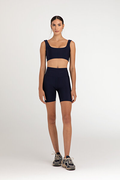 SHEISMONO High Waist Biker Tights Navy Blue