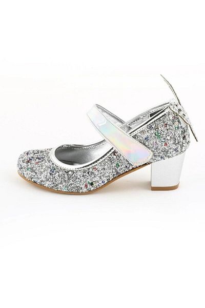 PATİK BEBE Girl's Silver Butterfly Heeled Shoes
