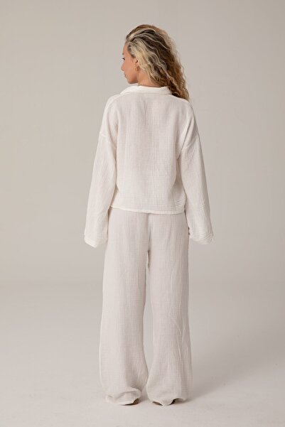 SHEISMONO Muslin Trousers White