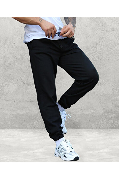 FİTGO Ανυψωμένη εποχιακή άνετη φόρμα Jogger μαύρη φόρμα
