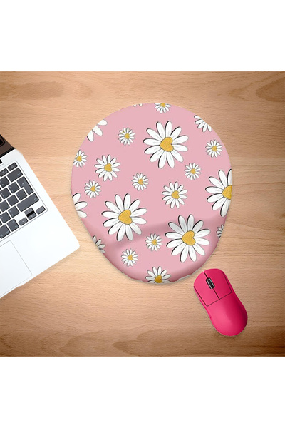 UcuruStore Ροζ Παπάιτζι Οβάλ Μαξιλαράκι Ποντικιού με Στήριγμα Καρπού