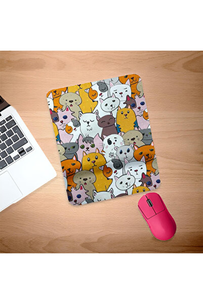 UcuruStore Ορθογώνια επιφάνεια ποντικιού Cartoon Cats με σχέδιο για όλα τα εί...