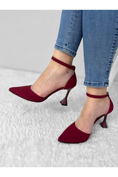 Gamze Shoes Tocuri burgundy șampanie Karnıyarık