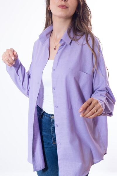 LARİSA COLLECTİON KETEN OVERSİZE İNCE YAZLIK OVERSİZE GÖMLEK