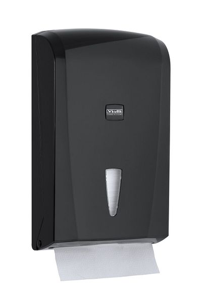 Vialli Black Z Layer Paper Towel Dispenser - Capacity 400 Towels