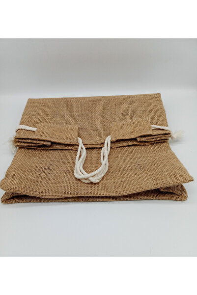 İSTANBUL SANDALET 5 قطع من الجوت الطبيعي حقيبة حمل متعددة الأغراض 25x30x10 سم...