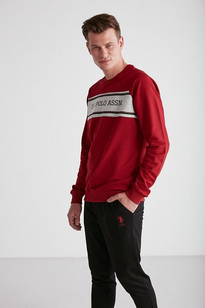 U.S. Polo Assn. US POLO LICENCE CREWNECK 100% ΒΑΜΒΑΚΙ ΑΝΔΡΙΚΗ ΣΤΟΛΗ ΠΙΤΖΑΜΑΣ 18717