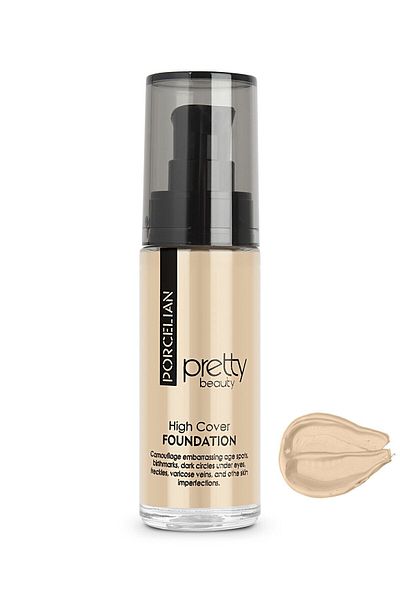 Pretty Beauty Porcelain Concealer Foundation (No1 Light Skin) Oil-Free, Thick Consistency