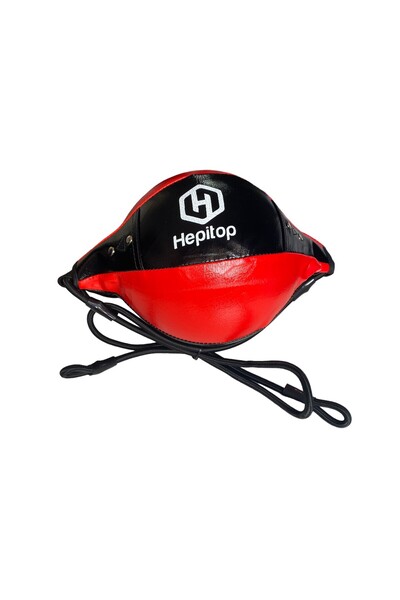 HEPİTOP كرة ملاكمة جلدية ذات طرفين من Pencikbol باللون الأسود والأحمر