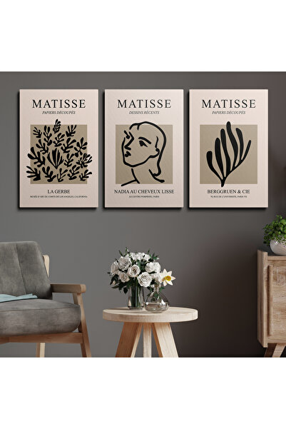 Tablo Deposu Set od 3 platna za zidne slike, boho klasične moderne slike na p...