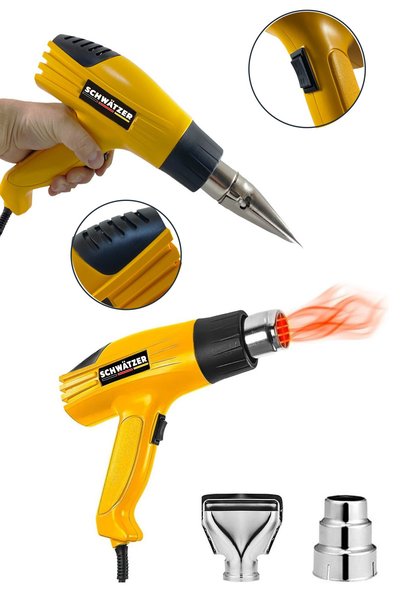 SCHWATZER Alman Sıcak Hava Isı Tabancası 3000 W Çift Kademeli Sıcak Hava Makinesi Tabancası