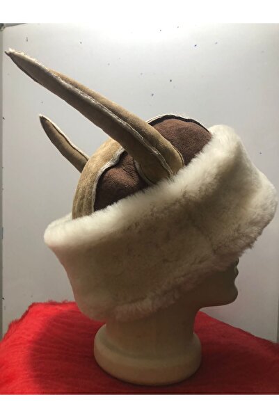 hoaryage СПЕЦІАЛЬНИЙ ДИЗАЙН Роги диявола Справжня овеча шкіра Внутрішня підкладка Капелюх