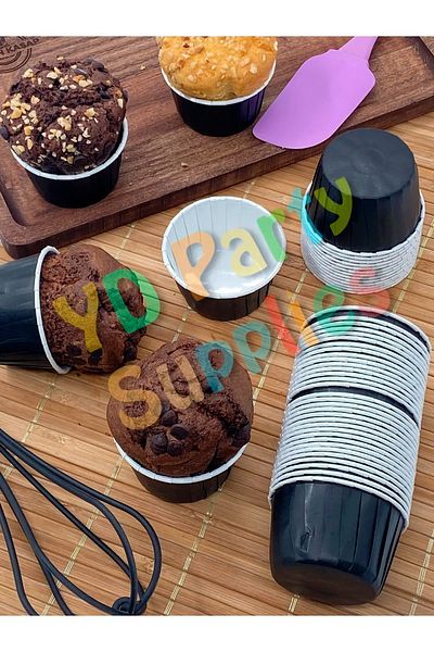 Yusuf Dirik YD Party Supplies Black Muffin Cake Mold 50 Pieces 50x39