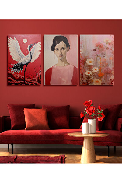 Tablo Deposu Set od 3 platna zidnih slika, boho klasične moderne slike na pla...
