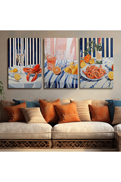 Tablo Deposu Set od 3 platna za zidne slike, boho klasične moderne slike na p...