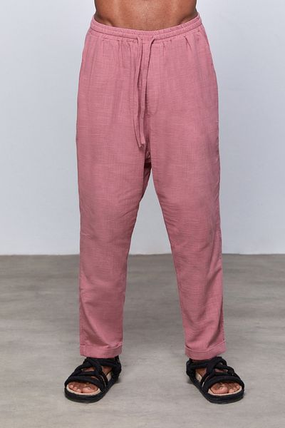 Dear Deer Pink Linen Oversize Trousers