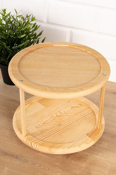 DNS HOME Natural Wooden Rotating Stand Spice Rack Stand Multi-Purpose Stand Presentation Organizer